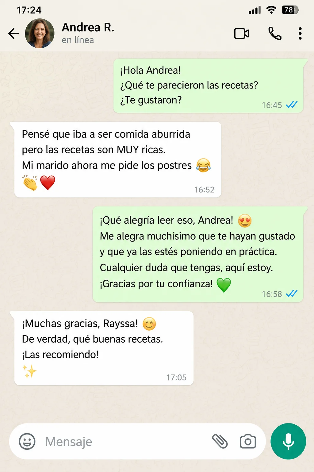 Testimonio de cliente sobre el Menú Adventista